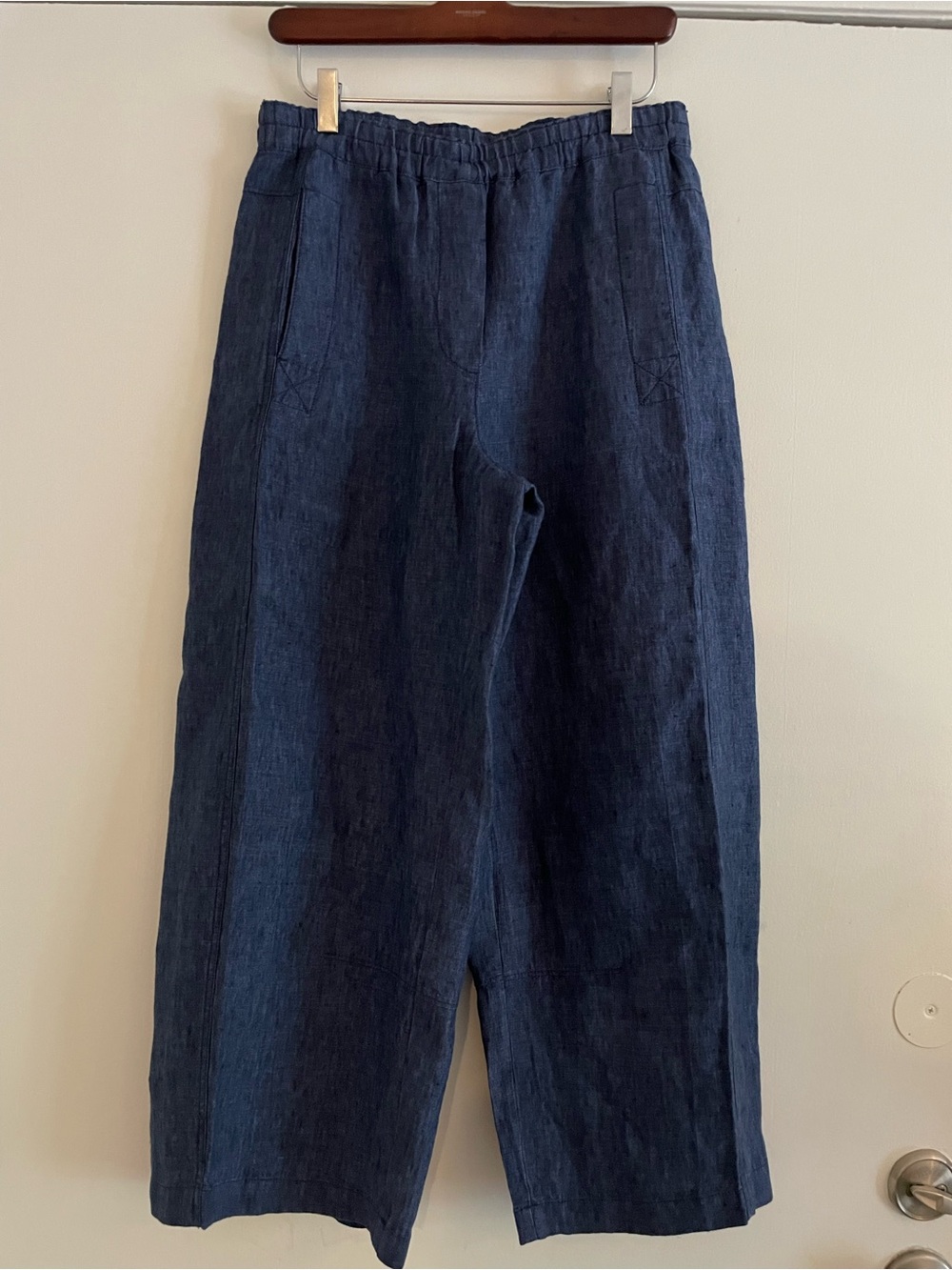 Banana Republic mid rise relaxed painter pants NWOT linen blue Small barrel leg